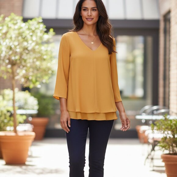 Boho Chic Frank Lyman Design Collection blouse Size 8 - Picture 8 of 8